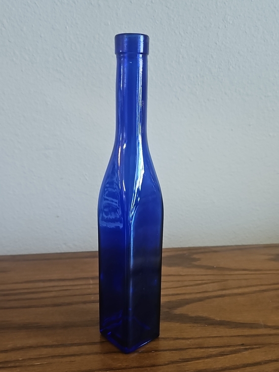 Vintage Other - Vintage Tall Square Cobalt Blue Glass Bottle Tote 8